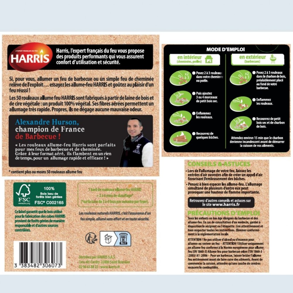 Acheter Lot de 3 boites de 50 rouleaux allume-feu