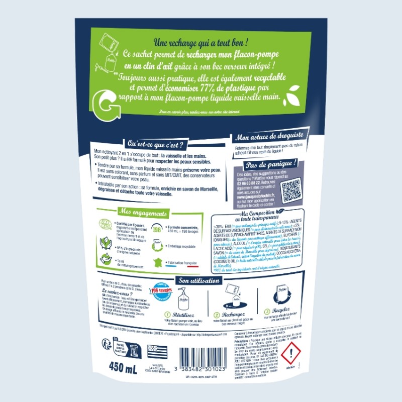 Acheter Recharge Liquide vaisselle mains peaux sensibles