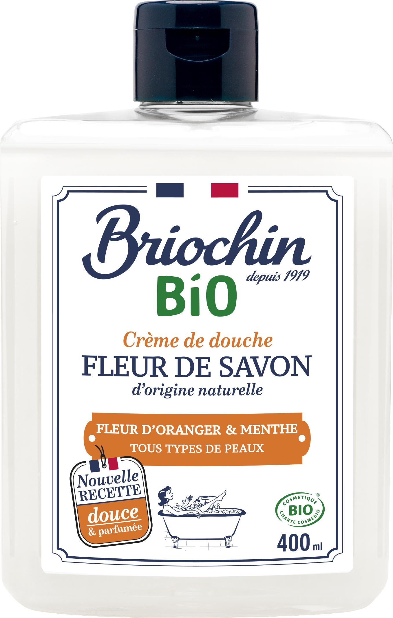 BRC22 -Savon-douche-Fleur-de-Savon-Fleur-d'oranger-&amp;-Menthe nvlle formule 2019