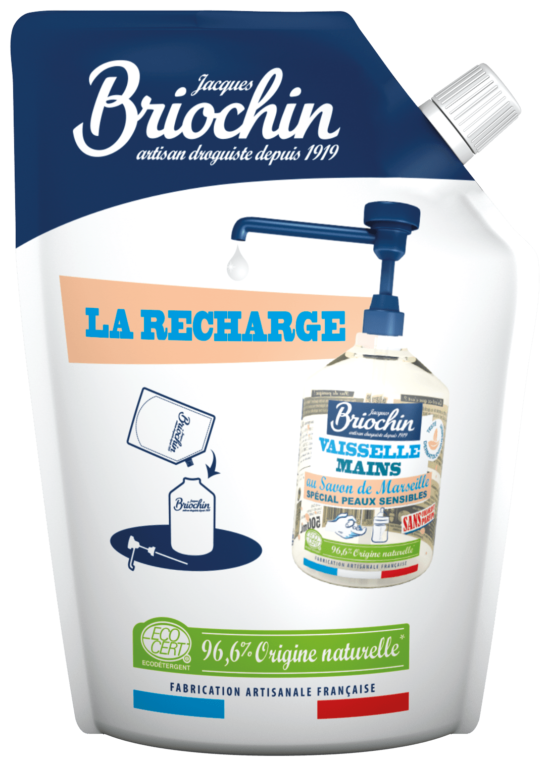 Recharge Liquide Vaisselle Mains 500 Ml Jacques Briochin